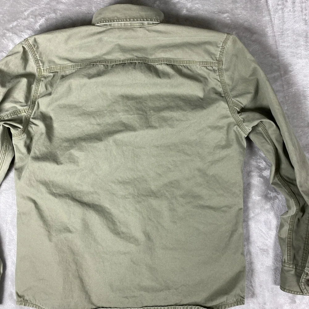 Marine Layer Broken-In Canvas Chore Utilty Shirt Jacket Olive Men's Medium